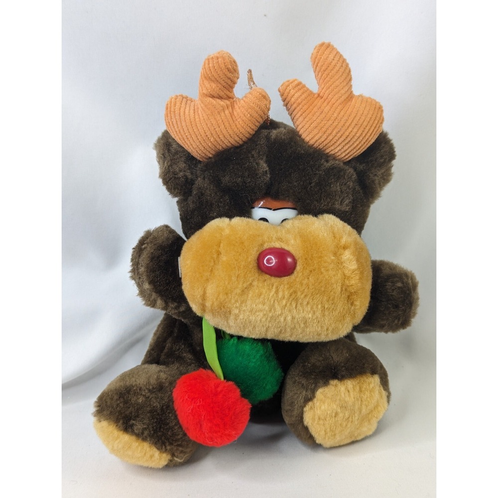 Fun World Reindeer Plush Christmas 8 Inch Vintage Stuffed Animal Toy